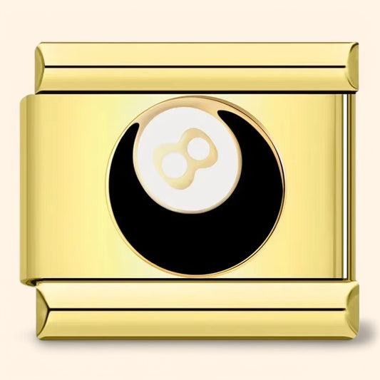 Eight Ball Charm - Gold